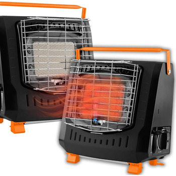 Газовий обігрівач NEO TOOLS 90-133, 2,2 кВт - Портативний газовий обігрівач з п'єзоелектричним запалюванням, захистом від перекидання та ручкою для перенесення, ідеально підходить для кемпінгу, риболовлі та активного відпочинку на свіжому повітрі