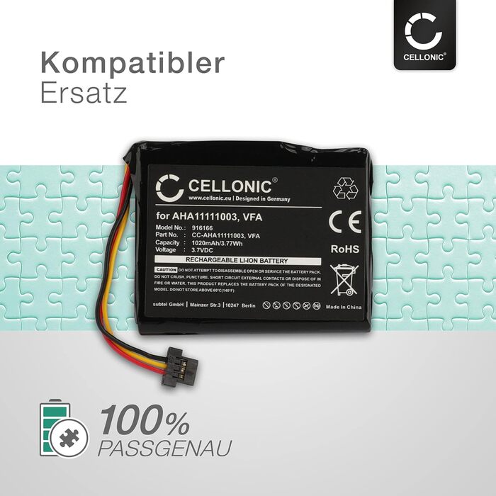 Акумулятор для навігаційних пристроїв, сумісних з TomTom Start 60, Start 60 EU, Start 60 M, Start 60 M Europe Traffic, Via 1605 (1020 мАг, 3,7 В) набір інструментів