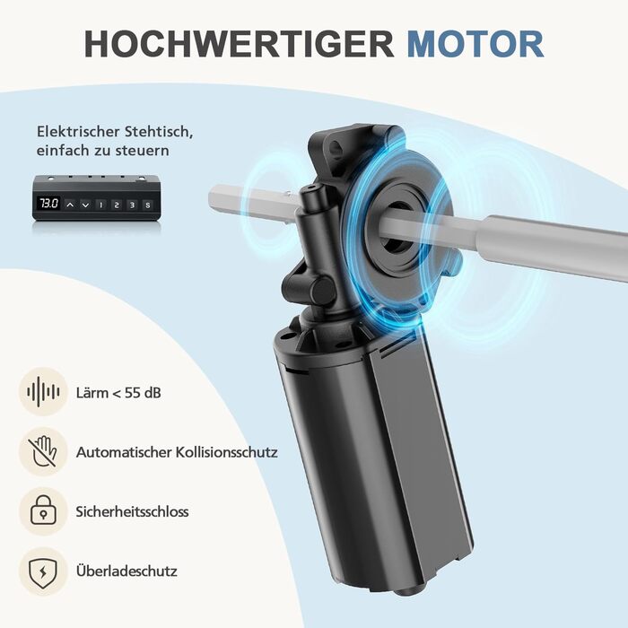 Стіл з регульованою висотою, ергономічний електричний стіл 120 x 60 см, стіл для роботи стоячи, стіл з регульованою висотою, офісний стіл, підходить для офісів, дому та інших місць (коричневий) 4824-brown