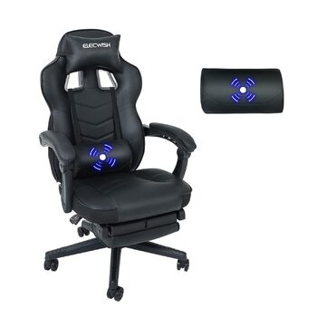 Ігрове крісло YU YUSING Massage Racing, ергономічне спортивне сидіння, комп&39ютерне крісло з регульованою висотою, крісло керівника, письмове крісло з підголівником, регульованими підлокітниками та підставками для ніг (чорне)