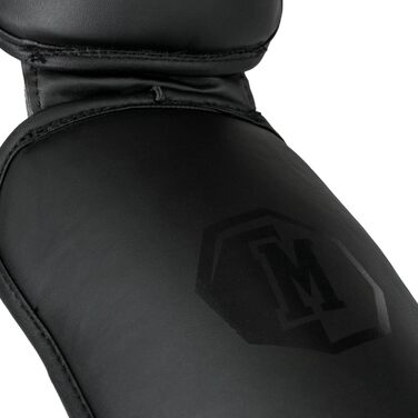 Щитки для гомілок MADGON з ідеальною посадкою та товстою підкладкою - Захист гомілок для бойових мистецтв, MMA, кікбоксингу, муай-тай Чорний/Чорний M