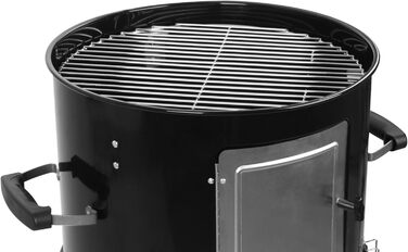 В 1 Димна бочка діаметром 47 см Гриль-бочка, вугільний гриль, вогнище Коптильня з термометром Садовий гриль, гриль-коптильня, піч-коптильня, барбекю, багатофункціональний гриль, круглий гриль, 3