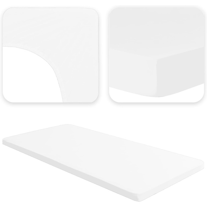 Джерсі Простирадло Приталений Простирадло Бавовна (Топпер 180-200х200 см, Білий) ТОППЕР 180-200х200 см Білий