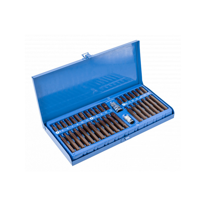 Набір біт S2, 40 шт. в металевому кейсі HOEGERT HEX/TORX/SPLINE (HT1S405)