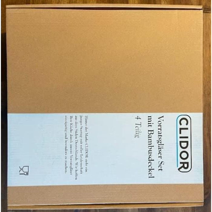 Банки для зберігання CLIDOR - Набір з 4 шт. (інноваційна товщина скла 3 мм) - Герметичні банки для зберігання з кришкою - Штабельо