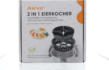 Вставка для яєць-пашот Aieve 2 в 1 сумісна з кухонними комбайнами Thermomix TM5 TM6 TM31 Аксесуари для 4 яєць-пашот і 6 варених яє