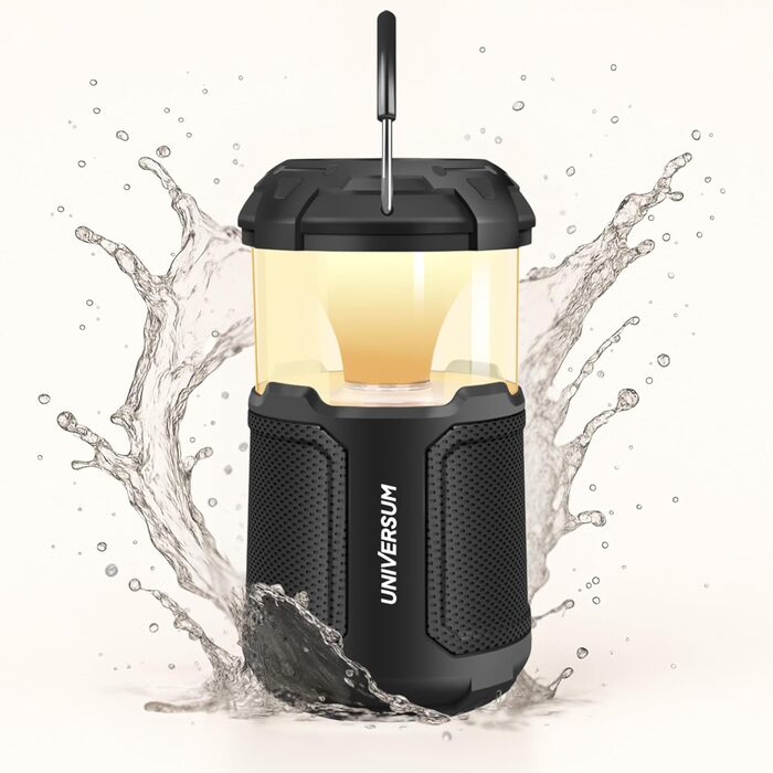 Вулична Bluetooth-колонка з підсвічуванням та зовнішнім акумулятором - 20 Вт, SD-карта, AUX-IN - акумулятор 10000 мАг - світлодіодний кемпінговий ліхтар з Bluetooth-колонкою - світлодіод з регульованою яскравістю, 2300 люкс - всепогодний, 300 -