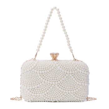 Жіноча перлинна клатч-сумка, вечірня сумочка з перлами для весілля, вечірки, випускного, урочистих подій, бежевий колір