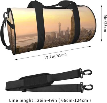 Велика спортивна сумка-мішок для подорожей Емпайр Стейт Білдінг, міцна та об'ємна, чорного кольору, універсальний розмір