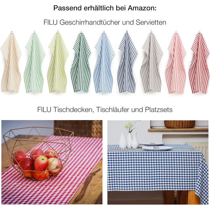 Скатертина FILU 140 x 240 см синя/біла в клітинку (колір і розмір на вибір) - високоякісна скатертина з 100 бавовни 140 x 240 см т