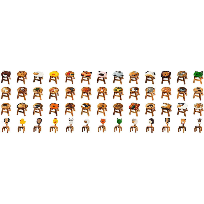 Дитячий стілець FairEntry, табурет, дитячий стілець з масиву дерева з тваринним мотивом дромедара, верблюда, висота сидіння 25 см