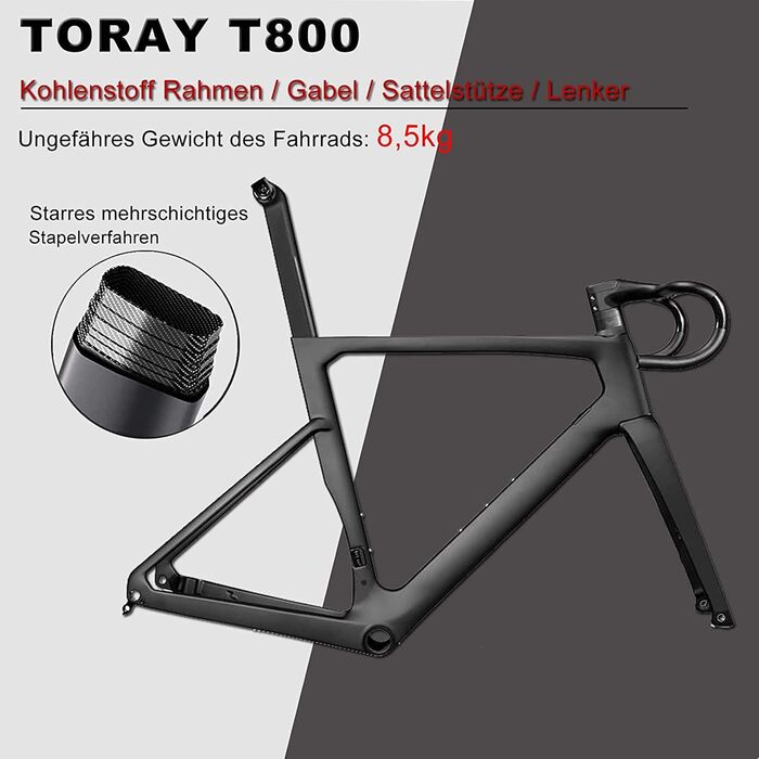 Шосейний/гравійний велосипед 28 дюймів з карбоновою рамою та вилкою, дисковими гальмами Shimano 22 швидкості, карбоновим кермом та підсідельним штирем для чоловіків та жінок, колір зелений хамелеон, 50 см