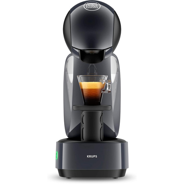 Кавова капсульна машина Krups KP173B Nescaf Dolce Gusto InfinissimaГарячі та холодні напоїТиск насоса 15 барРучне дозування водиРезервуар для води 1,2 лАвтоматичне вимкнення1500 Вт 30,5x18x40 см, космічний сірий космічний сингл