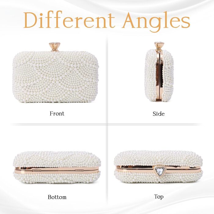 Жіноча перлинна клатч-сумка, вечірня сумочка з перлами для весілля, вечірки, випускного, урочистих подій, бежевий колір
