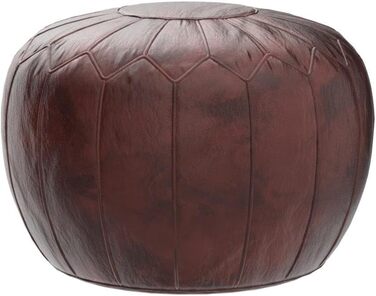 Дивіться гарний пуф великого розміру з натуральної шкіри - ручної роботи - з наповненням - пуф-мішок для ніг (медово-коричневий)