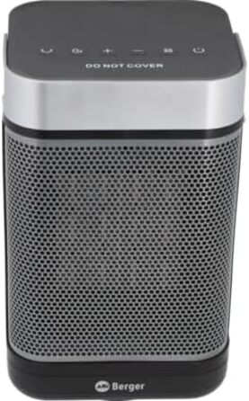 Керамічний вентилятор-обігрівач BERGER HeatWave з пультом дистанційного керування Тихий портативний обігрівач для кемпінгу, майстерні, офісу, ванної кімнати Швидко нагрівається за 3 секунди 3 режими нагріву Енергозберігаючий та безпечний