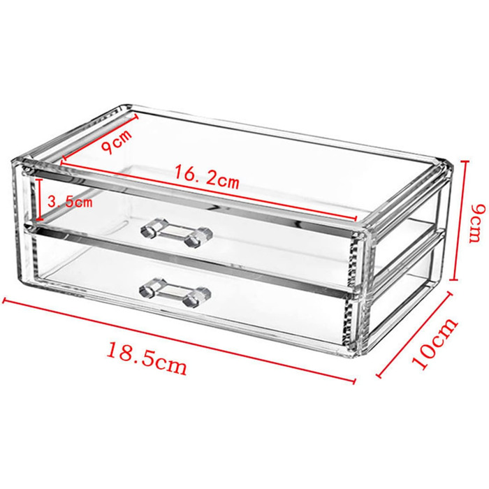 Шухляди Прозора акрилова коробка для зберігання косметики Стіл Ювелірні вироби Прозорий косметичний органайзер Коробка для зберігання туалетного столика Органайзер для макіяжу та підставка для зберігання макіяжу, 2