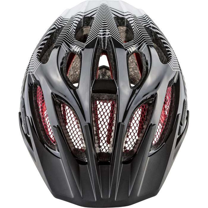 Амортизуючий, легкий та стабільний велосипедний шолом зі світлодіодом для дітей, чорно-біло-червоний, 50-55 см, 2.0 -