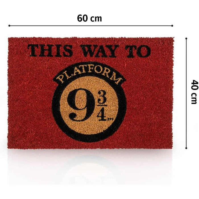 З блакитного неба - килимок для дверей із платформою Гаррі Поттера 9 3/4 - 60x40 см - чарівний дизайн для шанувальників та колекціонерів - підходить для використання в приміщенні та на вулиці