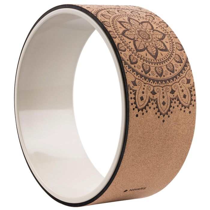 Колесо для йоги Navaris з корка - 33 см колесо для йоги, пілатесу та гімнастики - опорне колесо для йоги, кільце для йоги для розтяжки, гнучкості та вправ, стиль 2