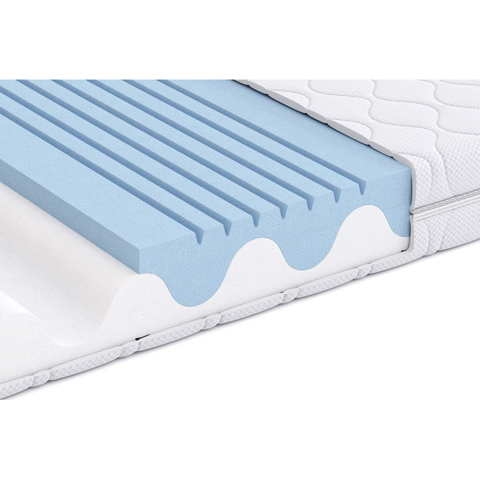 Двосторонній матрац Storeo Basics High Elasticity, середньої жорсткості (H3) та жорсткої (H4), 90 x 200 x 20 см, білий