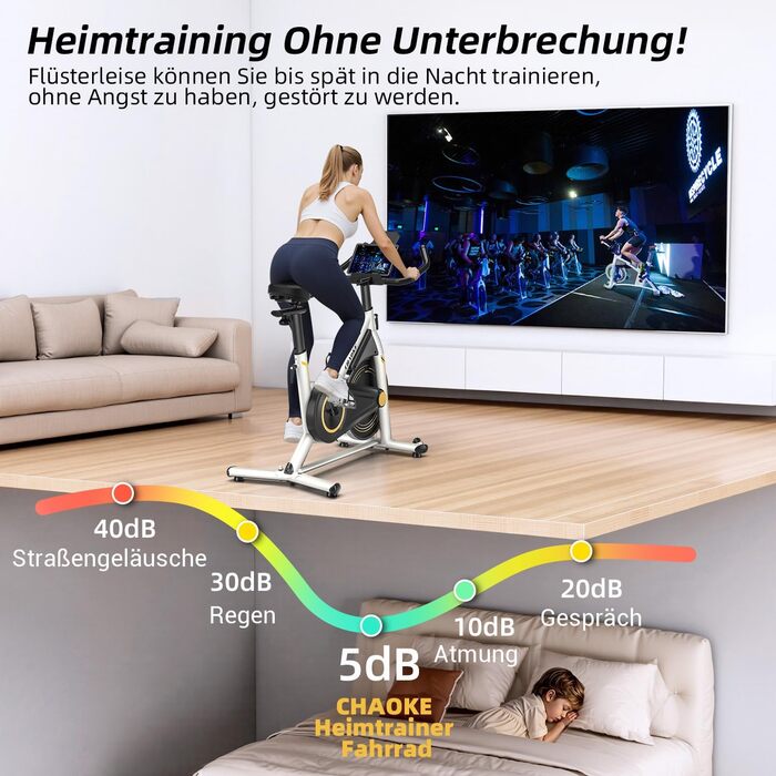 Велотренажер із застосунком CHAOKE Professional Ultra-Quiet Comfort Comfort з магнітним опором