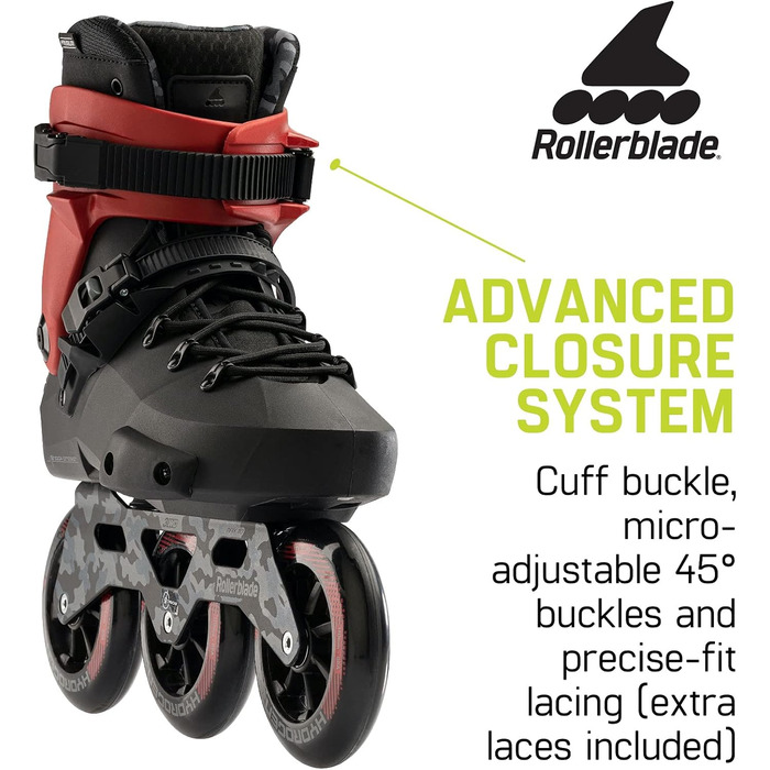 110 Unisex Adult Fitness Inline Skates Black/Red Urban Performance Inline Skates 9/9.5 Unisex Adult Fitness Inline Skates Black/Re