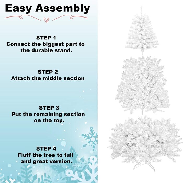 Штучна різдвяна ялинка біла 210 см SHATCHI