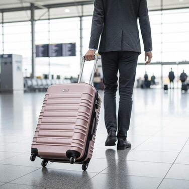 Комплект валіз Zelsius з 4 предметів, рожевий Валізи з твердої оболонки ABS з кодовим замком, 4 колесами та внутрішньою перегородкою Валіза ручної поклажі, комплект з 4 твердих валіз, візок, велика валіза