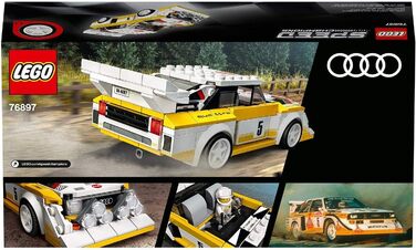 Іграшковий гоночний автомобіль, з мініфігуркою гонщика, набір для складання гоночного автомобіля, 76897 Speed Champions 1985 Audi