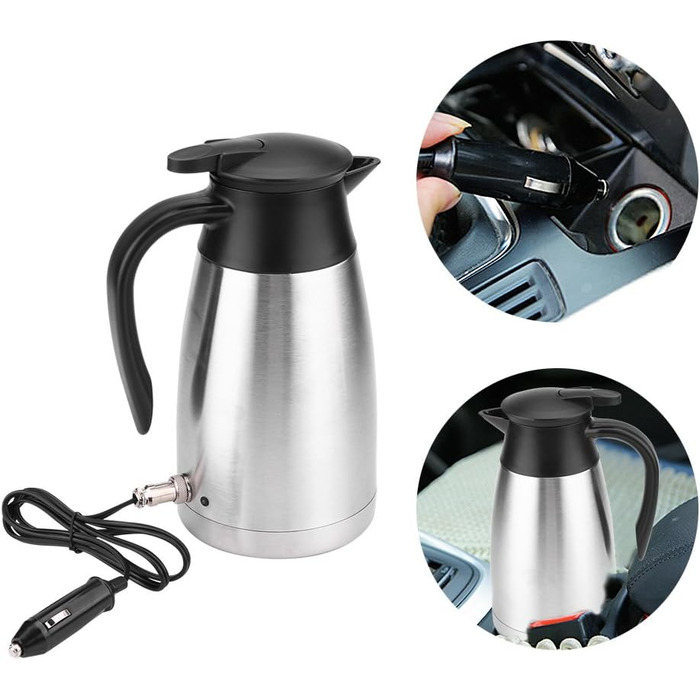 Автомобільний чайник прикурювач портативний з нержавіючої сталі Автомобільна пляшка вантажівка подорож нагріта вода швидкого кипін