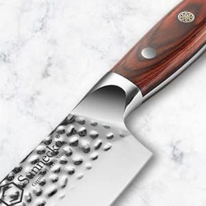 Кухарський ніж Sunnecko 20 см, Ніж Кіріцуке, Японський ніж, Гостре лезо з ударом молотка, Кухарський ніж Професійний ніж з німецьк