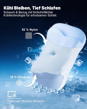 Подушка для шиї IDEA, ортопедична подушка з піни з ефектом пам&39яті, ергономічна подушка для полегшення болю в шиї, подушка для шиї проти хропіння, подушка для сну на боці, спині та животі ()