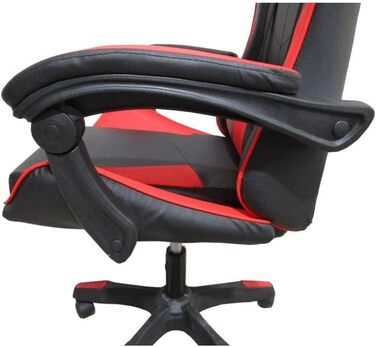 Регульоване м&39яке ігрове крісло з колесами чорного та червоного кольорів - Kiter