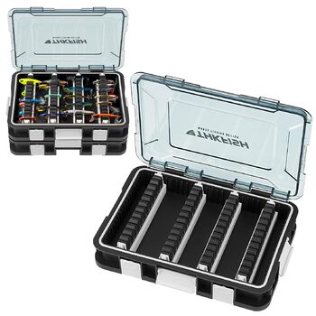 Набір рибальських снастей, 2 предмети, 23x16x5 см, коробка для снастей зі знімними перегородками, коробки для рибальських снастей для твердих приманок, плаваючих приманок, приманок для морської форелі (зелений пластик)