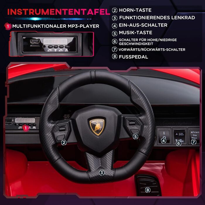 Дитячий автомобіль 12V 2 режими їзди Lamborghini SIAN позашляховик іграшка Електромобіль з пультом дистанційного керування Музика(