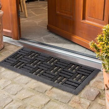 Гумовий килимок для вулиці Astra, 25x60 см, 2 шт. - Динамічний гумовий килимок для вулиці, нековзний та міцний - Килимок для вулиці - Висота 6 мм, 25 x 60 см - 2 шт., рифлений