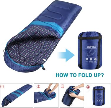 Фланелевий спальний мішок 3-4 сезони 1,6 кг, підходить для зими, осені та весни, виготовлений з порожнистого волокна та приємний для шкіри, водовідштовхувальний, синій