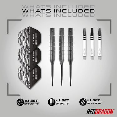 Набір дротиків RED DRAGON Luke Humphries TX Series Premium Tungsten Steeltip з льотками та древками 22g TX1