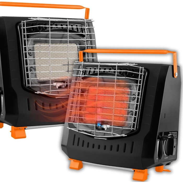 Газовий обігрівач NEO TOOLS 90-133, 2,2 кВт - Портативний газовий обігрівач з п'єзоелектричним запалюванням, захистом від перекидання та ручкою для перенесення, ідеально підходить для кемпінгу, риболовлі та активного відпочинку на свіжому повітрі