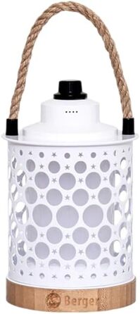 Ліхтар для кемпінгу BERGER Squillo Ліхтар для кемпінгу з акумуляторною батареєю та USB-портом живлення 3 регульовані колірні температури Акумуляторний кемпінговий ліхтар для використання без живлення від мережі Ліхтар для кемпінгу на випадок відключення е
