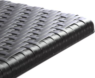 Стіл Nexos під ротанг, балконний стіл, садовий стіл, розкладний стіл, чорний, 61 x 61 x 75 см, прямокутний, кемпінговий стіл, пластиковий, міцний, стійкий, стійкий до атмосферних впливів, легко миється, складаний