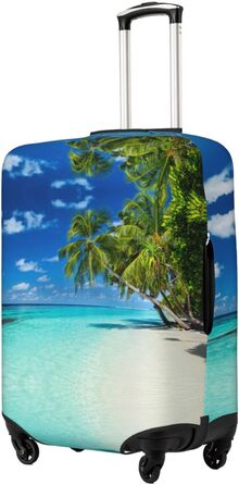 Чохол для валізи з романтичним пляжним принтом, еластичний захист від подряпин та пилу, чорний, розмір 90