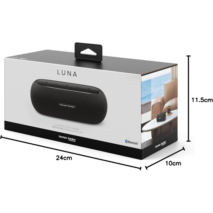 Колонка Harman Kardon Luna чорного кольору - Портативна, водонепроникна Bluetooth-колонка - До 12 годин роботи від акумулятора чор