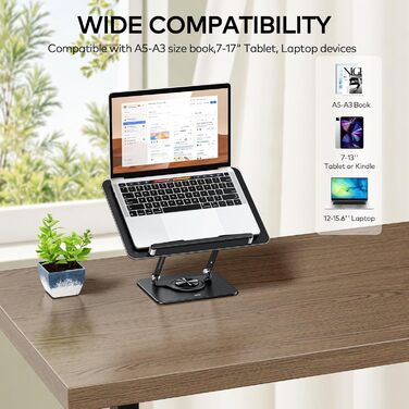 Підставка для читання та роботи з ноутбуком, ергономічний тримач для книг, регульована конструкція з еластичними затискачами для нот, рецептів, планшетів, чорний колір, 01