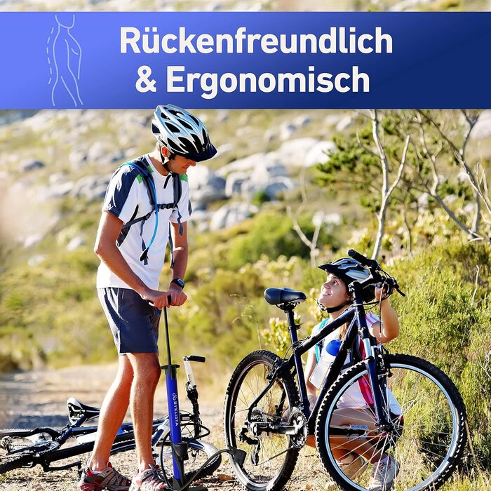 Велосипедний насос BYKLISTA для всіх типів вентилів Великий манометр 12 бар додатковий адаптер для вентиля Підлоговий насос для велосипедів Преміальний підлоговий насос для велосипедів
