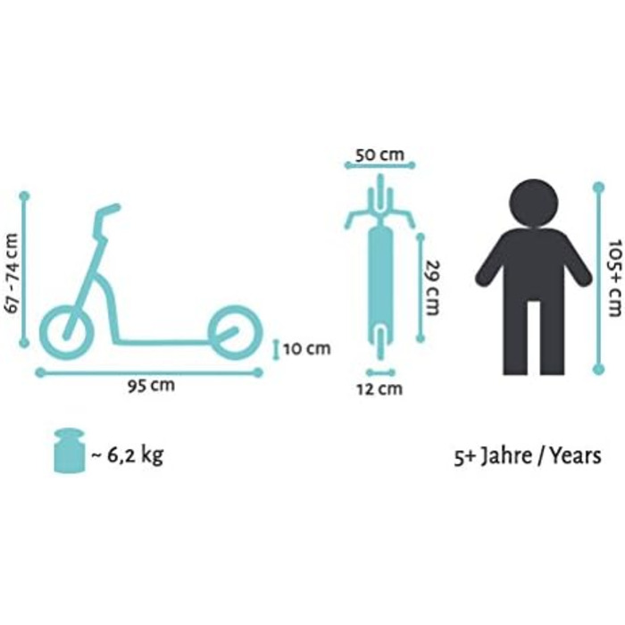 Самокат дитячий самокат з пневматичними шинами для хлопчиків і дівчаток від 4-5 років 10-дюймовий класичний дитячий самокат безриз