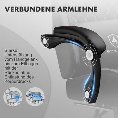 Ігрове крісло GTPLAYER, ергономічне офісне крісло з регульованою висотою, підходить для зими та літа, з подвійною спинкою, підставкою для ніг, знімним чохлом, 150 кг, чорний колір