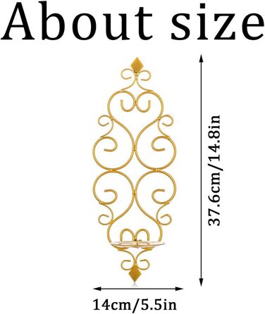 Настінний свічник настінний свічник настінний свічник свічник свічник з металу набір з 2, настінний тримач для свічок настінний тр