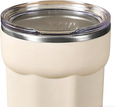 Кавова чашка Generico з автоматичним помішуванням, 300 мл, нержавіюча сталь, багаторазова, з кришкою, для напоїв, таких як молоко, для дому, офісу, подорожей та кемпінгу на природі